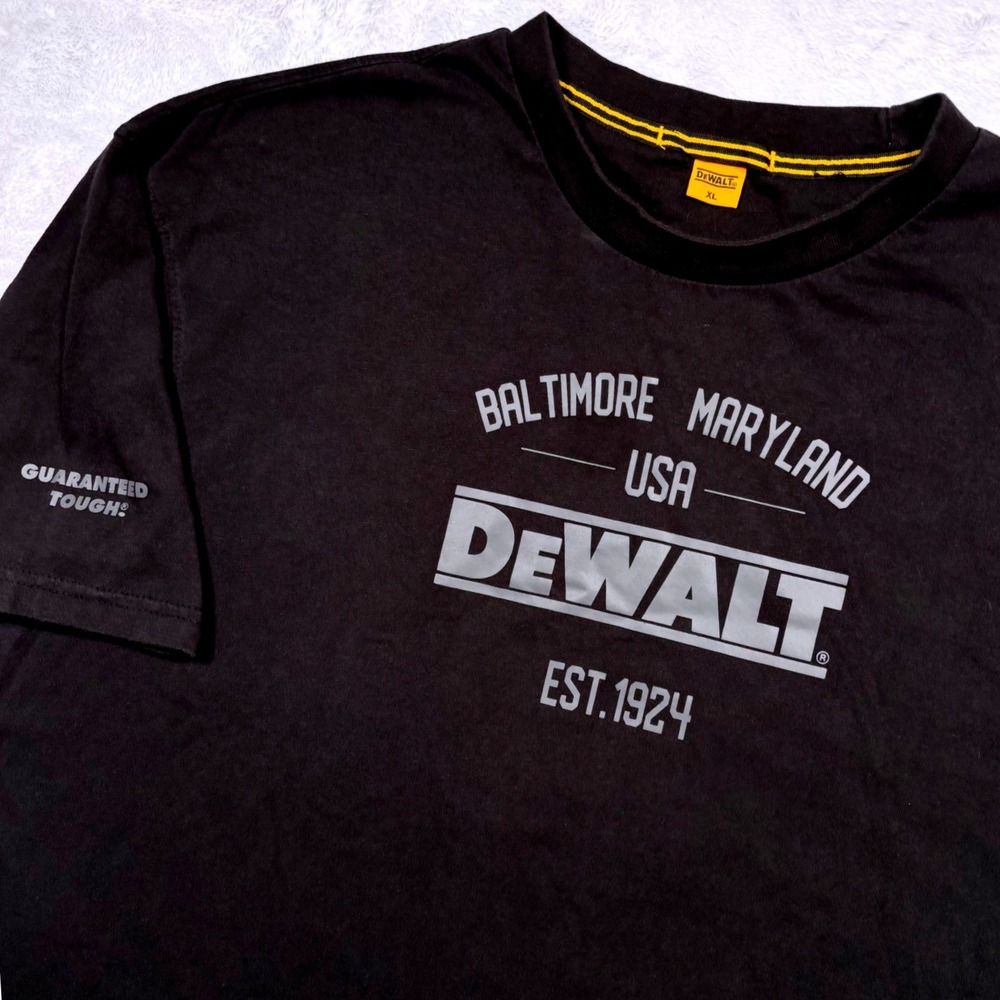 DeWalt Graphic T-Shirt Men XL Black Baltimore Maryland USA Work Heavy Street Tee